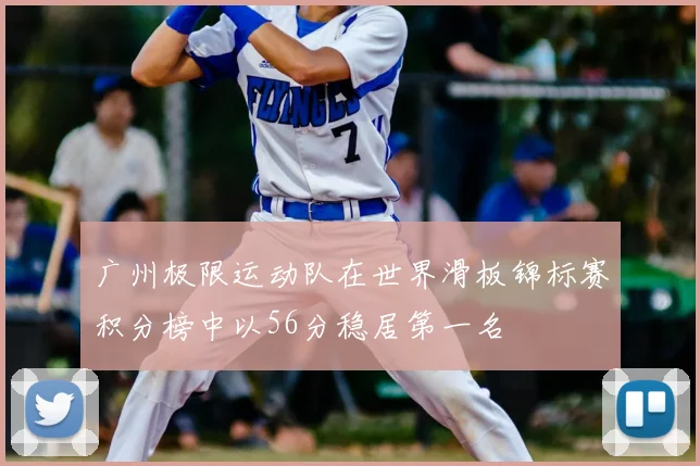 广州极限运动队在世界滑板锦标赛积分榜中以56分稳居第一名